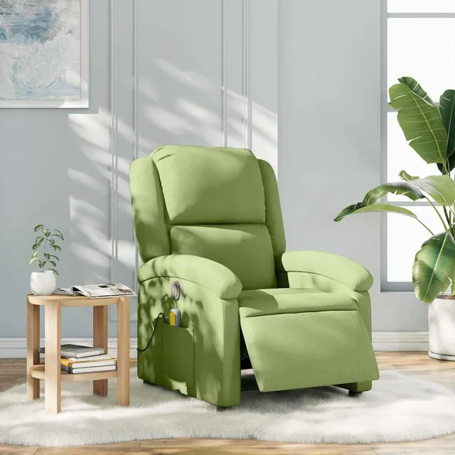 Fauteuil inclinable de massage électrique vert clair velours