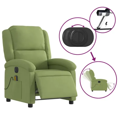 Fauteuil inclinable de massage électrique vert clair velours