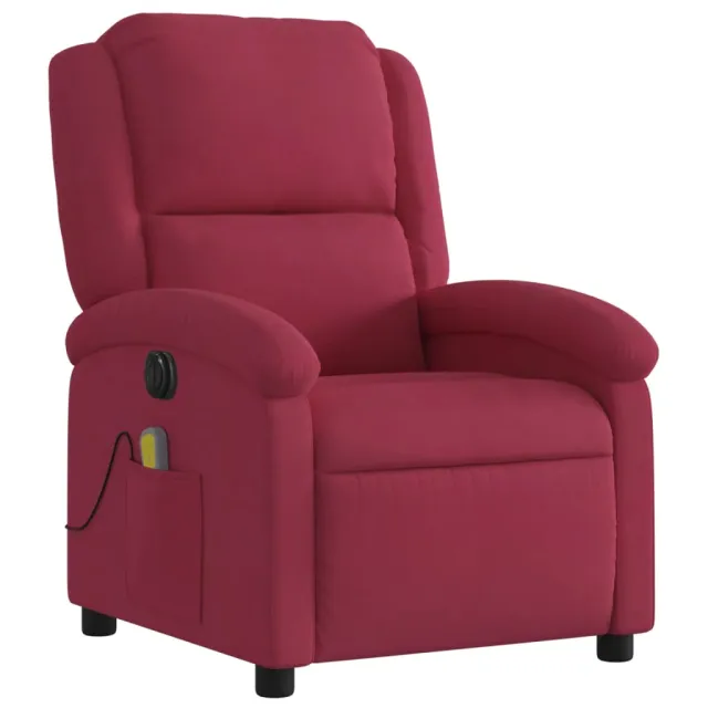 Fauteuil inclinable massage électrique rouge bordeaux velours