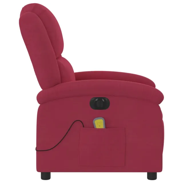 Fauteuil inclinable massage électrique rouge bordeaux velours