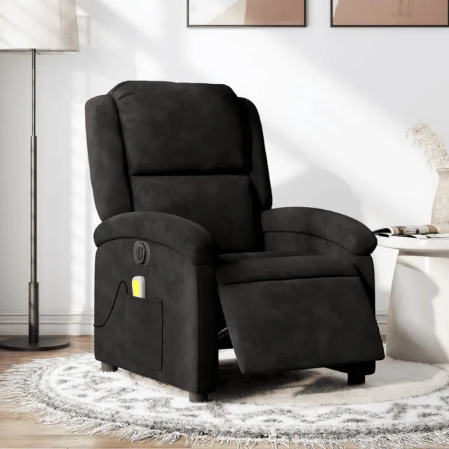 Fauteuil inclinable de massage électrique noir velours