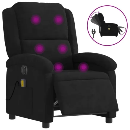 Fauteuil inclinable de massage électrique noir velours 2