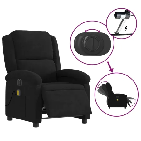 Fauteuil inclinable de massage électrique noir velours