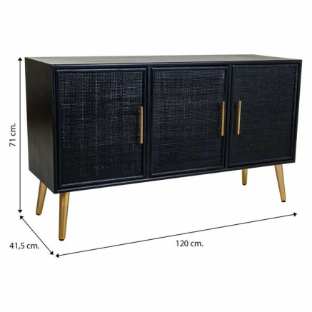 Buffet Alexandra House Living Noir Doré Bois MDF 2