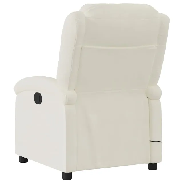 Fauteuil inclinable de massage électrique crème velours