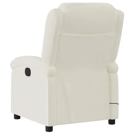 Fauteuil inclinable de massage électrique crème velours