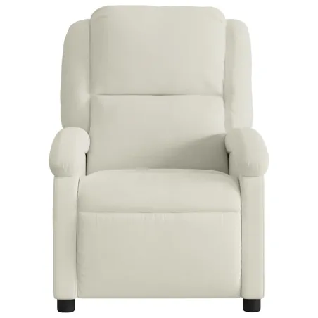 Fauteuil inclinable de massage électrique crème velours