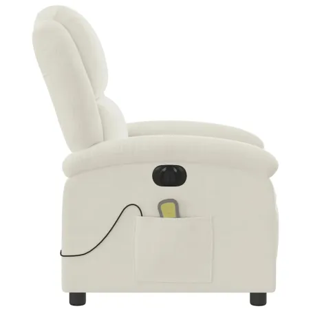 Fauteuil inclinable de massage électrique crème velours