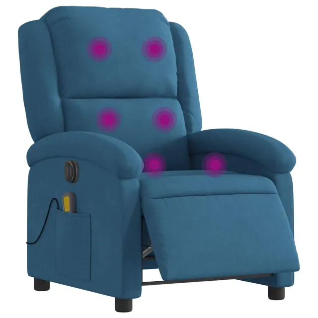 Fauteuil inclinable de massage électrique bleu velours