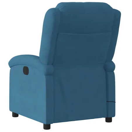 Fauteuil inclinable de massage électrique bleu velours