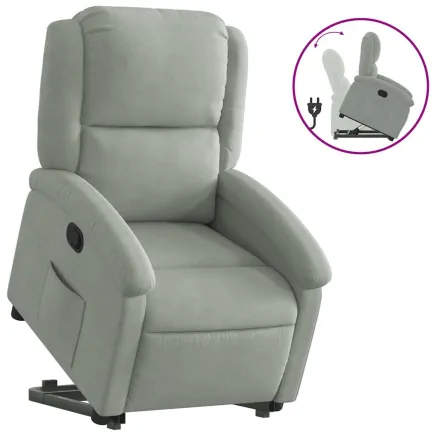 Fauteuil inclinable Gris clair Velours 2