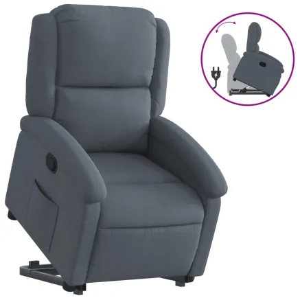 Fauteuil inclinable Gris foncé Velours 2