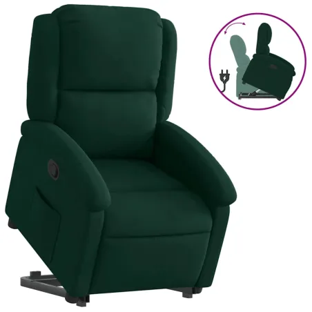 Fauteuil inclinable Vert foncé Velours