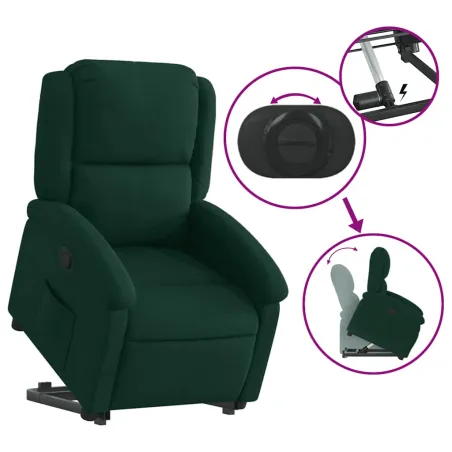 Fauteuil inclinable Vert foncé Velours