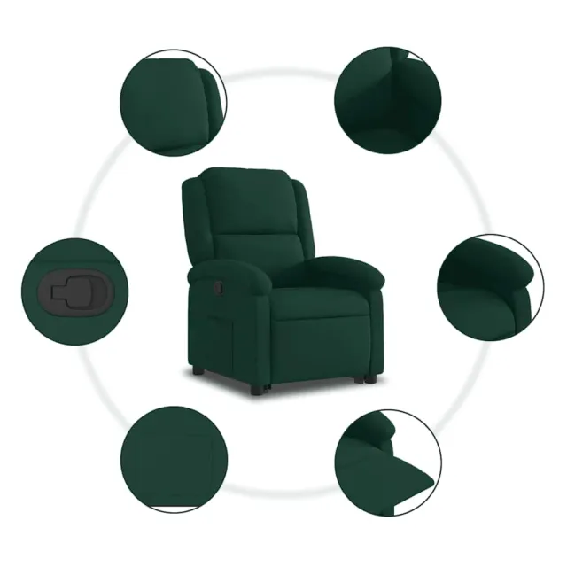 Fauteuil inclinable Vert foncé Velours