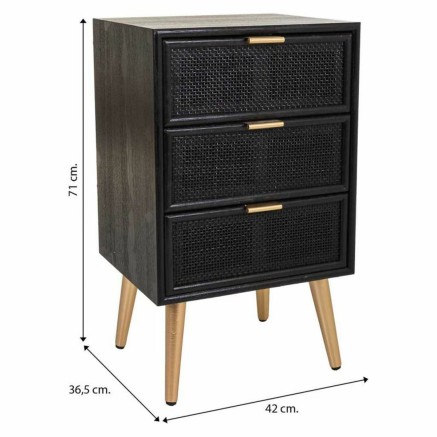 Nightstand Alexandra House Living Black Golden 2