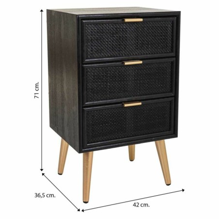 Nightstand Alexandra House Living Black Golden
