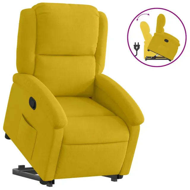 Fauteuil inclinable Jaune Velours