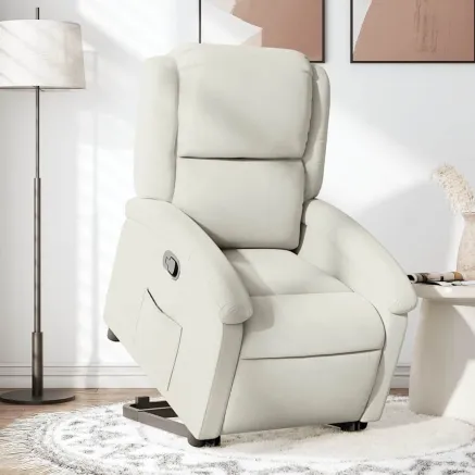 Fauteuil inclinable Crème Velours