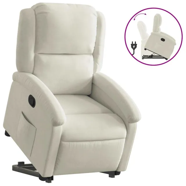 Fauteuil inclinable Crème Velours