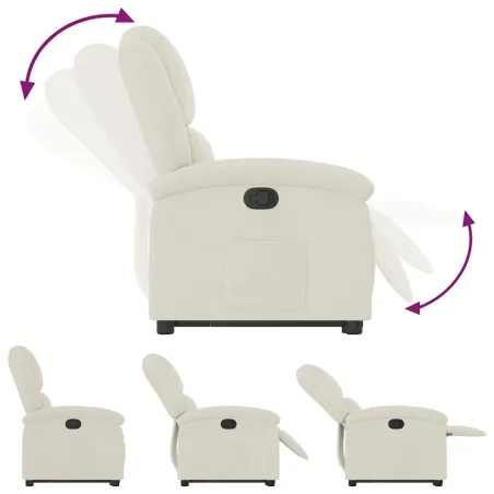 Fauteuil inclinable Crème Velours