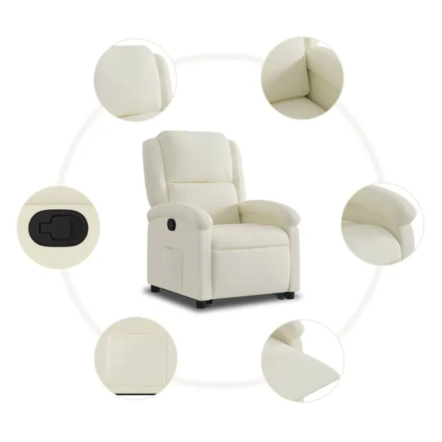 Fauteuil inclinable Crème Velours