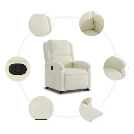 Fauteuil inclinable Crème Velours