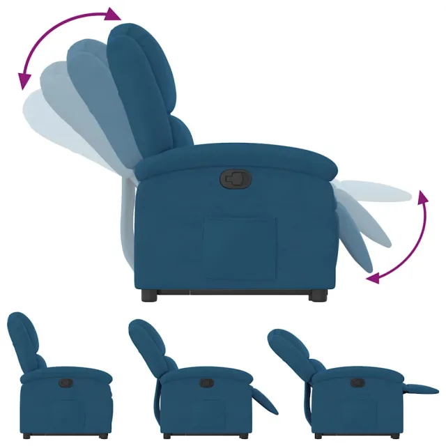 Fauteuil inclinable bleu velours
