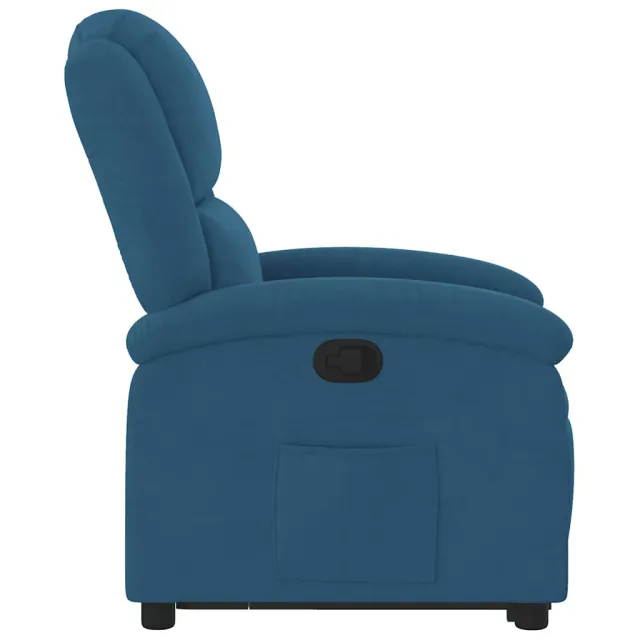 Fauteuil inclinable bleu velours