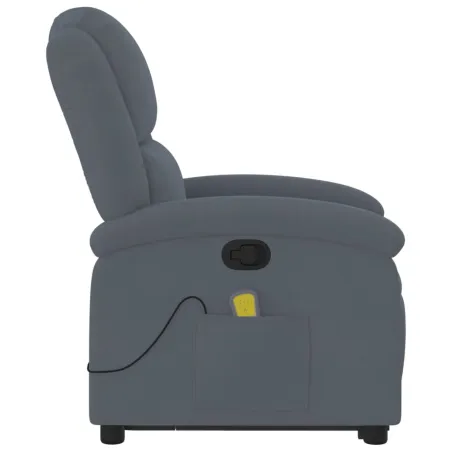 Fauteuil de massage inclinable Gris foncé Velours