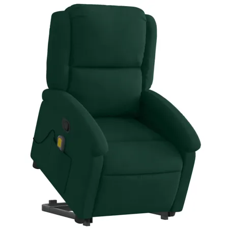 Fauteuil de massage inclinable Vert foncé Velours