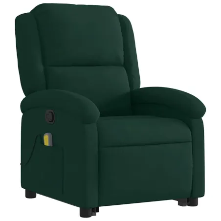 Fauteuil de massage inclinable Vert foncé Velours
