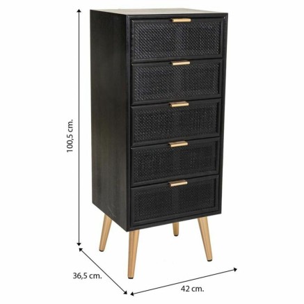 Ladenkast Alexandra House Living Zwart Gouden Hout MDF 2
