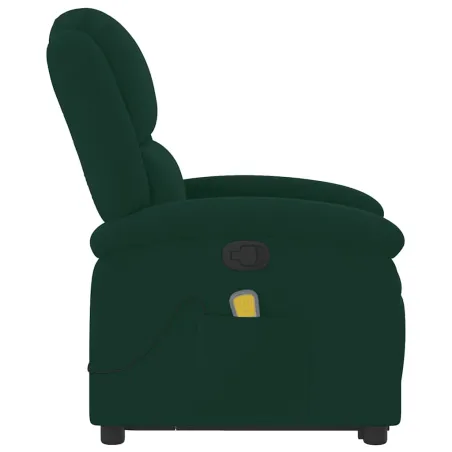 Fauteuil de massage inclinable Vert foncé Velours