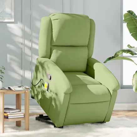 Fauteuil de massage inclinable Vert clair Velours