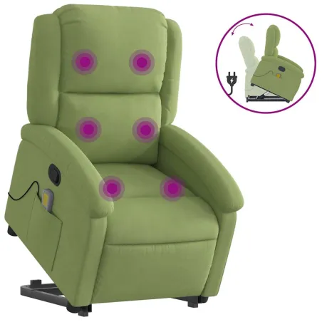 Fauteuil de massage inclinable Vert clair Velours