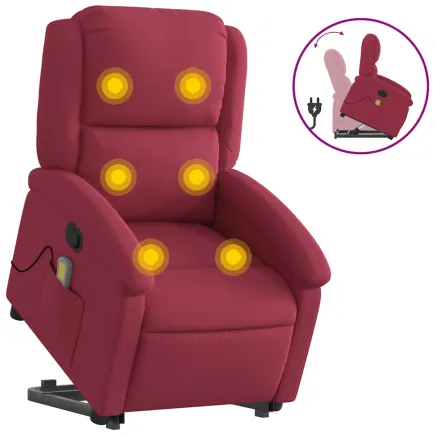 Fauteuil de massage inclinable Rouge bordeaux Velours 2