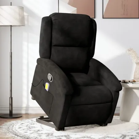 Fauteuil de massage inclinable Noir Velours