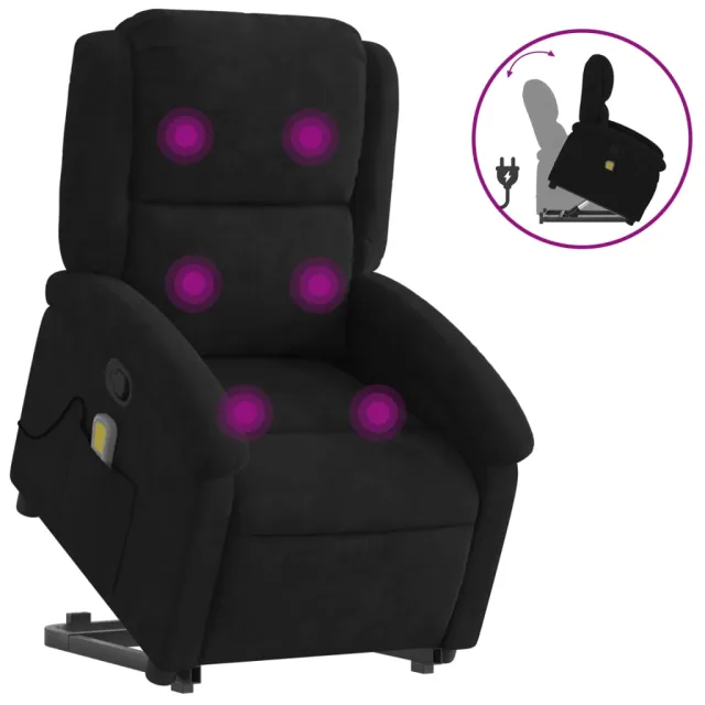 Fauteuil de massage inclinable Noir Velours