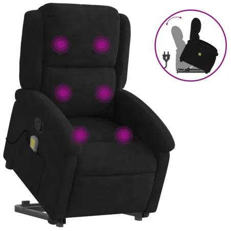 Fauteuil de massage inclinable Noir Velours