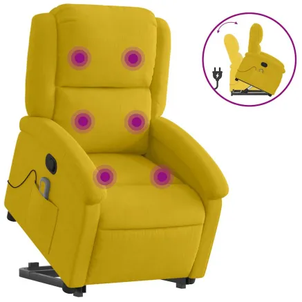 Fauteuil de massage inclinable Jaune Velours 2