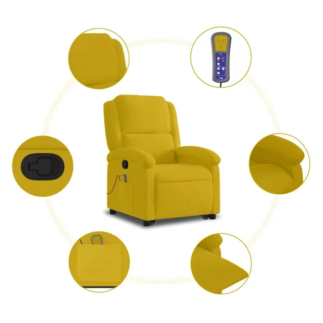 Fauteuil de massage inclinable Jaune Velours