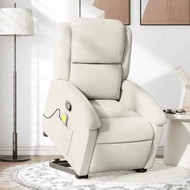 Fauteuil de massage inclinable Crème Velours