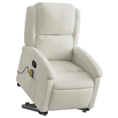 Fauteuil de massage inclinable Crème Velours