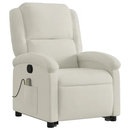 Fauteuil de massage inclinable Crème Velours
