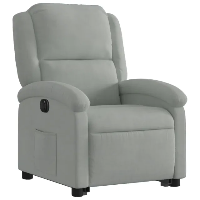 Fauteuil inclinable électrique gris clair velours