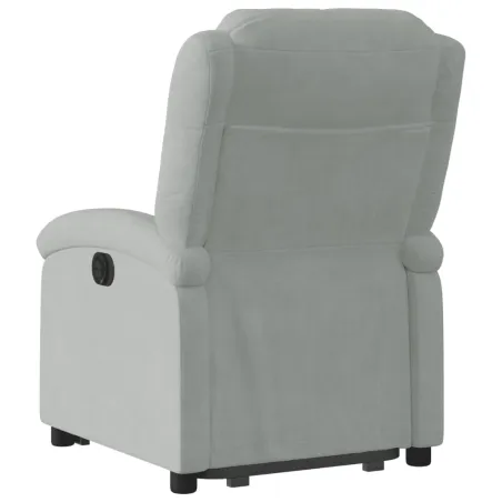 Fauteuil inclinable électrique gris clair velours