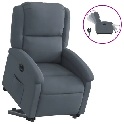 Fauteuil inclinable électrique gris foncé velours 2