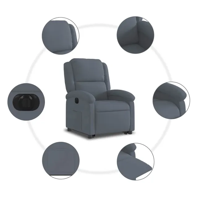 Fauteuil inclinable électrique gris foncé velours