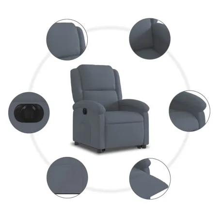 Fauteuil inclinable électrique gris foncé velours